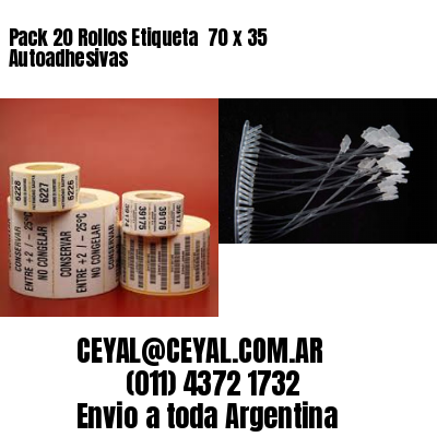Pack 20 Rollos Etiqueta  70 x 35 Autoadhesivas