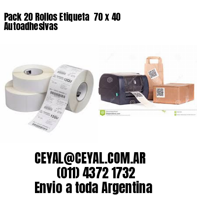 Pack 20 Rollos Etiqueta  70 x 40 Autoadhesivas