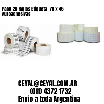 Pack 20 Rollos Etiqueta  70 x 45 Autoadhesivas
