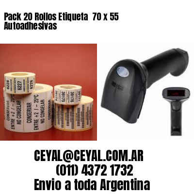 Pack 20 Rollos Etiqueta  70 x 55 Autoadhesivas