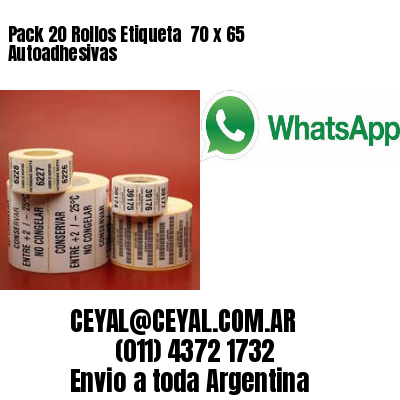 Pack 20 Rollos Etiqueta  70 x 65 Autoadhesivas