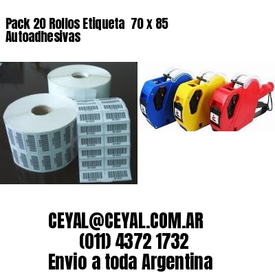 Pack 20 Rollos Etiqueta  70 x 85 Autoadhesivas