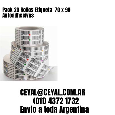 Pack 20 Rollos Etiqueta  70 x 90 Autoadhesivas