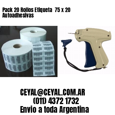 Pack 20 Rollos Etiqueta  75 x 20 Autoadhesivas