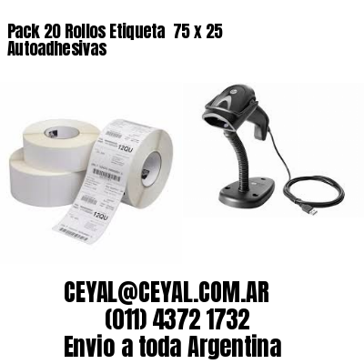 Pack 20 Rollos Etiqueta  75 x 25 Autoadhesivas