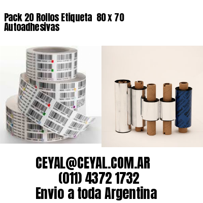Pack 20 Rollos Etiqueta  80 x 70 Autoadhesivas