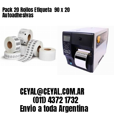 Pack 20 Rollos Etiqueta  90 x 20 Autoadhesivas