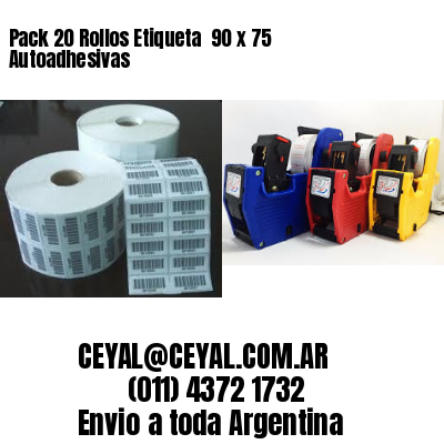 Pack 20 Rollos Etiqueta  90 x 75 Autoadhesivas