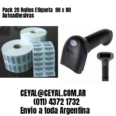 Pack 20 Rollos Etiqueta  90 x 80 Autoadhesivas