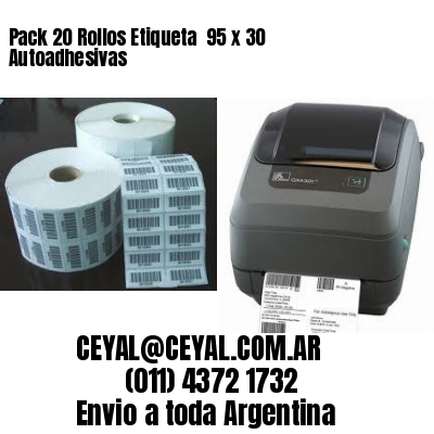 Pack 20 Rollos Etiqueta  95 x 30 Autoadhesivas