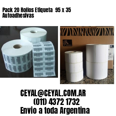 Pack 20 Rollos Etiqueta  95 x 35 Autoadhesivas