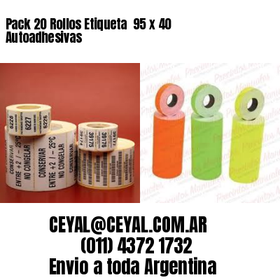 Pack 20 Rollos Etiqueta  95 x 40 Autoadhesivas