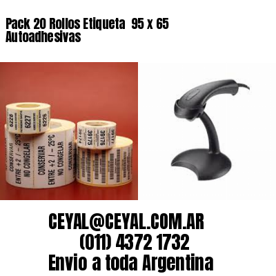 Pack 20 Rollos Etiqueta  95 x 65 Autoadhesivas