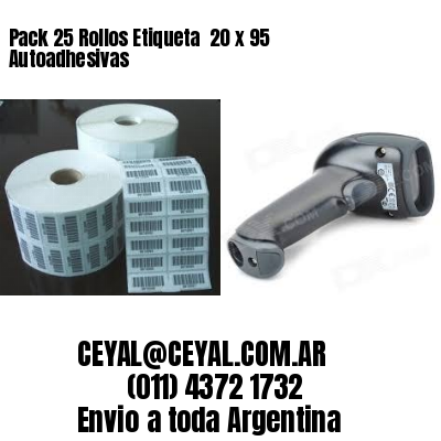 Pack 25 Rollos Etiqueta  20 x 95 Autoadhesivas
