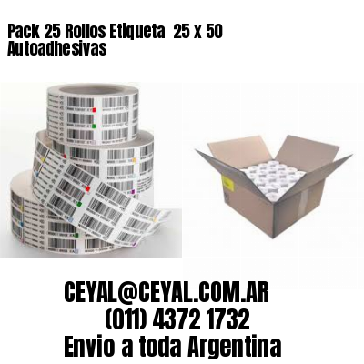 Pack 25 Rollos Etiqueta  25 x 50 Autoadhesivas