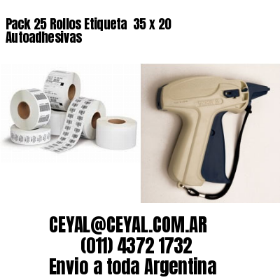 Pack 25 Rollos Etiqueta  35 x 20 Autoadhesivas