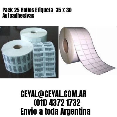 Pack 25 Rollos Etiqueta  35 x 30 Autoadhesivas