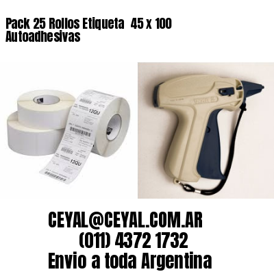 Pack 25 Rollos Etiqueta  45 x 100 Autoadhesivas