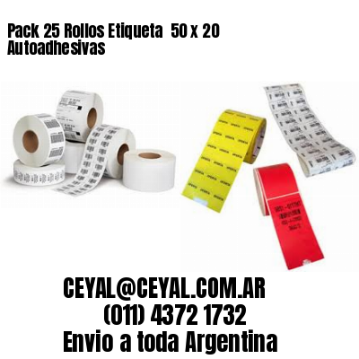 Pack 25 Rollos Etiqueta  50 x 20 Autoadhesivas