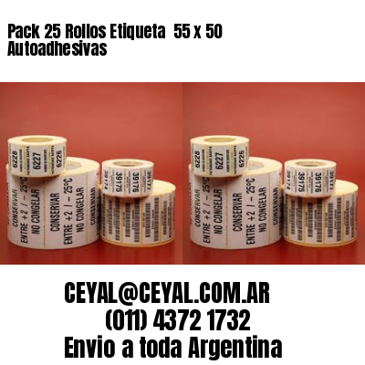Pack 25 Rollos Etiqueta  55 x 50 Autoadhesivas