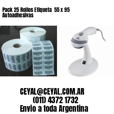 Pack 25 Rollos Etiqueta  55 x 95 Autoadhesivas