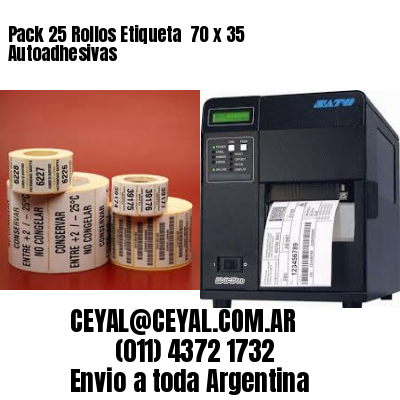 Pack 25 Rollos Etiqueta  70 x 35 Autoadhesivas