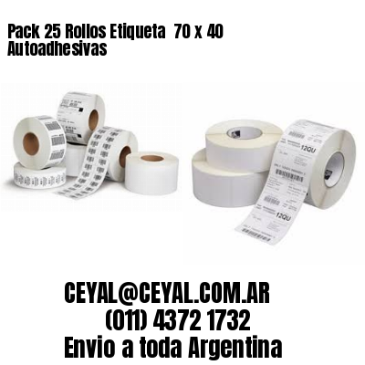 Pack 25 Rollos Etiqueta  70 x 40 Autoadhesivas