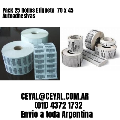 Pack 25 Rollos Etiqueta  70 x 45 Autoadhesivas