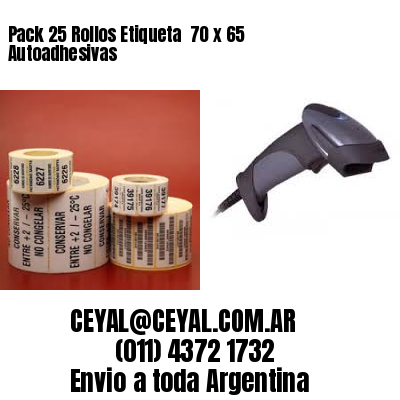 Pack 25 Rollos Etiqueta  70 x 65 Autoadhesivas