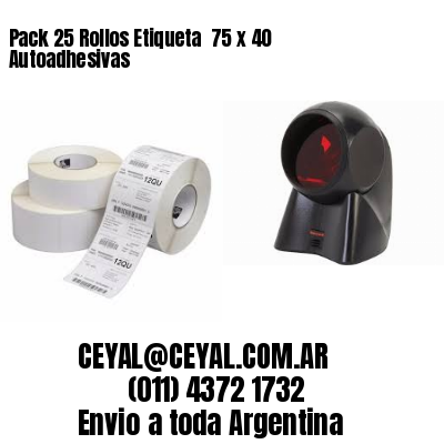 Pack 25 Rollos Etiqueta  75 x 40 Autoadhesivas