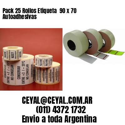 Pack 25 Rollos Etiqueta  90 x 70 Autoadhesivas