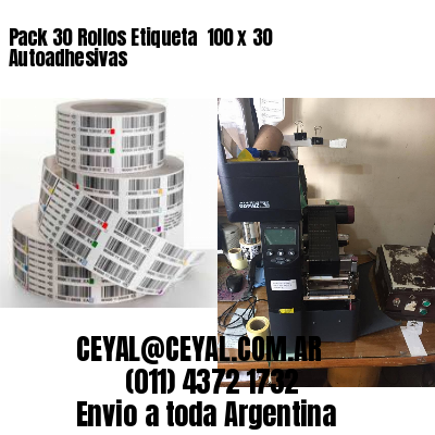 Pack 30 Rollos Etiqueta  100 x 30 Autoadhesivas
