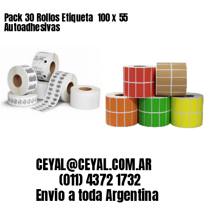 Pack 30 Rollos Etiqueta  100 x 55 Autoadhesivas