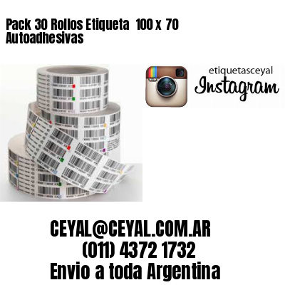 Pack 30 Rollos Etiqueta  100 x 70 Autoadhesivas