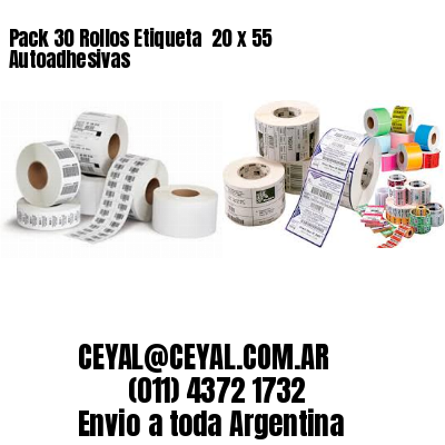 Pack 30 Rollos Etiqueta  20 x 55 Autoadhesivas