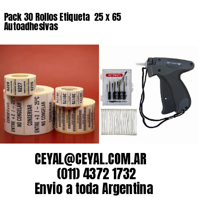 Pack 30 Rollos Etiqueta  25 x 65 Autoadhesivas
