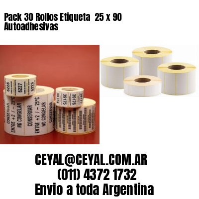 Pack 30 Rollos Etiqueta  25 x 90 Autoadhesivas