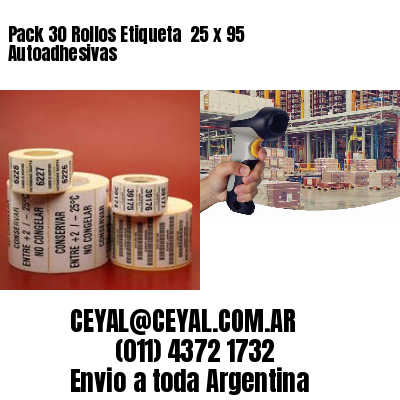 Pack 30 Rollos Etiqueta  25 x 95 Autoadhesivas