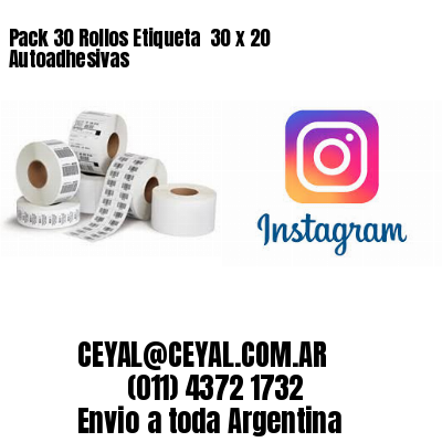 Pack 30 Rollos Etiqueta  30 x 20 Autoadhesivas