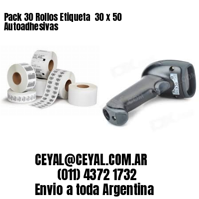 Pack 30 Rollos Etiqueta  30 x 50 Autoadhesivas