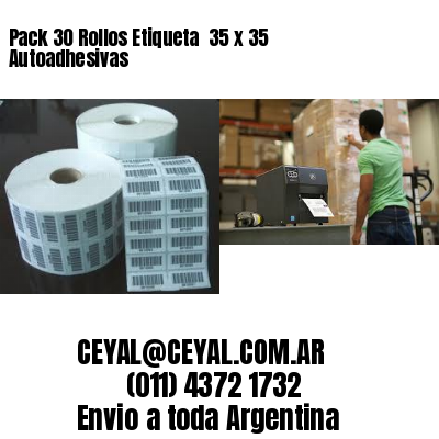 Pack 30 Rollos Etiqueta  35 x 35 Autoadhesivas