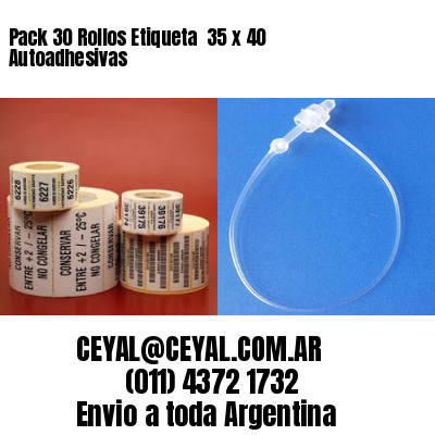 Pack 30 Rollos Etiqueta  35 x 40 Autoadhesivas
