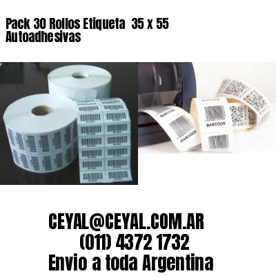 Pack 30 Rollos Etiqueta  35 x 55 Autoadhesivas