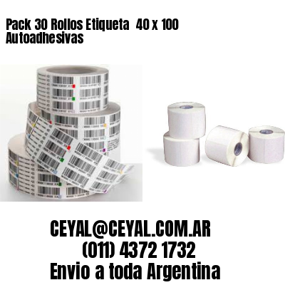 Pack 30 Rollos Etiqueta  40 x 100 Autoadhesivas