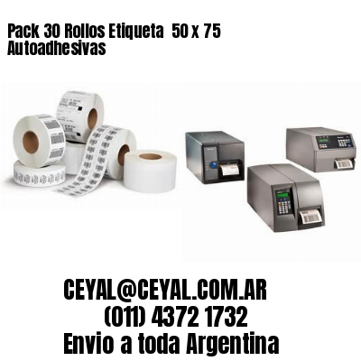Pack 30 Rollos Etiqueta  50 x 75 Autoadhesivas