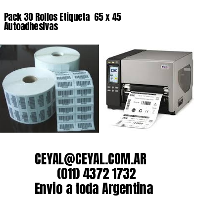 Pack 30 Rollos Etiqueta  65 x 45 Autoadhesivas