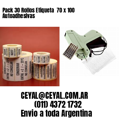 Pack 30 Rollos Etiqueta  70 x 100 Autoadhesivas