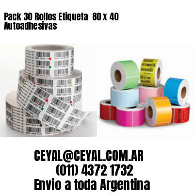 Pack 30 Rollos Etiqueta  80 x 40 Autoadhesivas