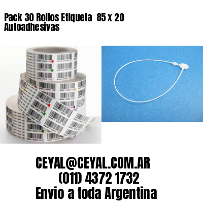 Pack 30 Rollos Etiqueta  85 x 20 Autoadhesivas