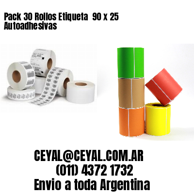 Pack 30 Rollos Etiqueta  90 x 25 Autoadhesivas